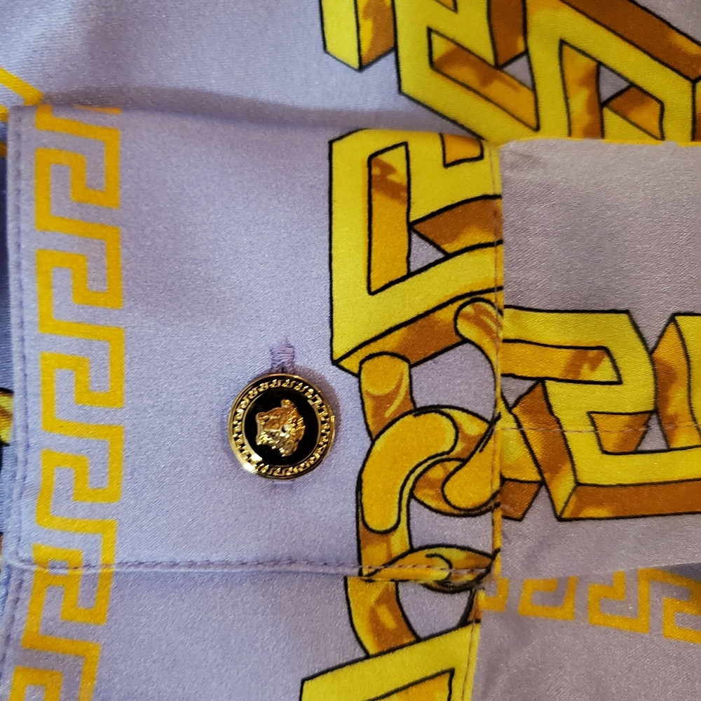 Versace Chain Print Silk-Blend Shirt - Picture 13 of 16